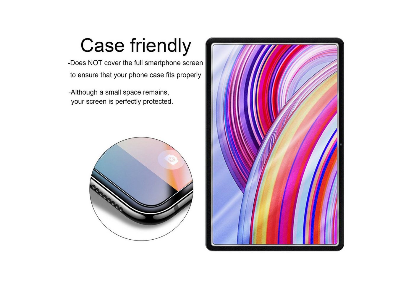 Cadorabo Schutzfolie für Xiaomi Redmi Pad Pro 2024 Schutzfolie, (3-St), 3x Schutzfolie Panzer Folie (Tempered) Display Schutzglas 3D Touch Bild 5