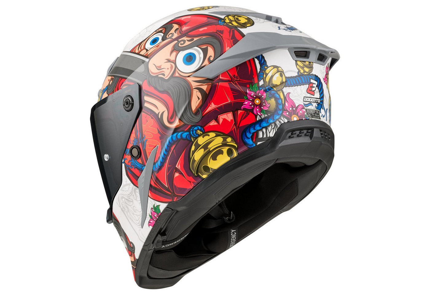 Bogotto Motorradhelm Blade Luck Helm, Notfallsystem-polsterung (eqrs),geeignet Für Brillenträger,vorber Bild 3