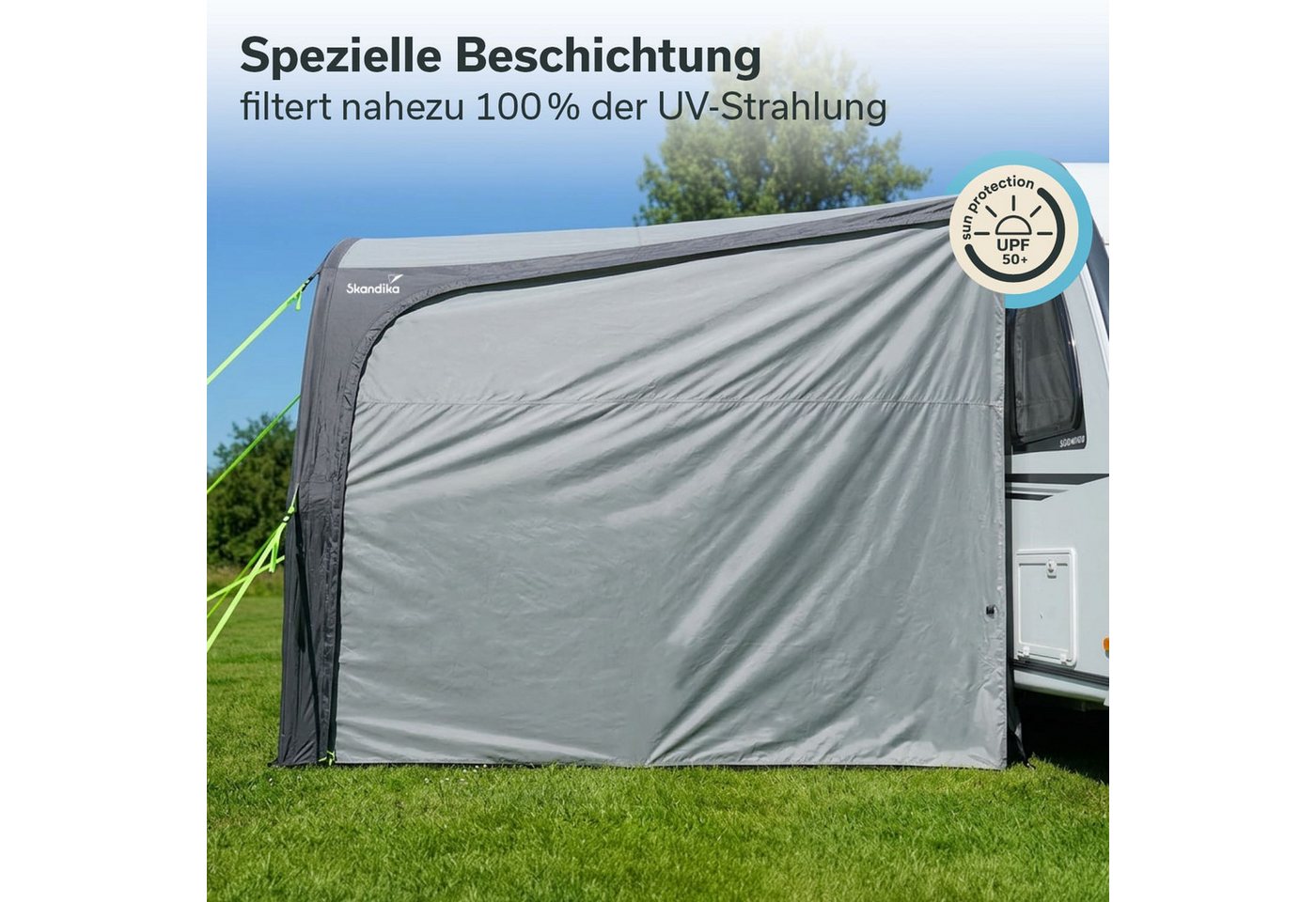 Skandika Vorzelt Seitenwände (2 Stk) für Vorzelt Vika Air Caravan 400, (Befestigung: Reißverschlüsse, Dimensionen 240 × 220 cm), aufblasbares Vordach, Caravan Tarp, UV 50+, 3000 mm Wassersäule