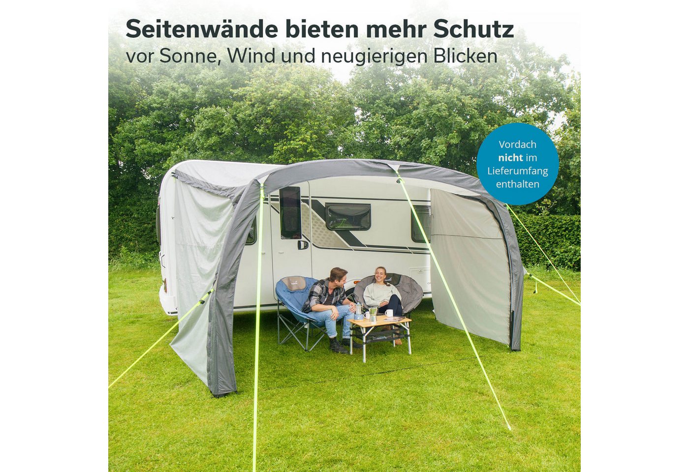 Skandika Vorzelt Seitenwände (2 Stk) für Vorzelt Vika Air Caravan 400, (Befestigung: Reißverschlüsse, Dimensionen 240 × 220 cm), aufblasbares Vordach, Caravan Tarp, UV 50+, 3000 mm Wassersäule Bild 5