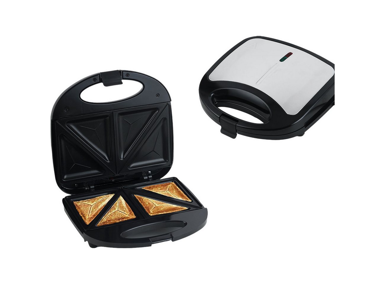 Casativo Sandwichmaker Sandwichmaker für 2 Sandwiches Antihaftplatte & Cool-Touch-Griff, 750 W, rutschfeste Füße, hitzebeständiges Gehäuse, beidseitig erhitzend Bild 3
