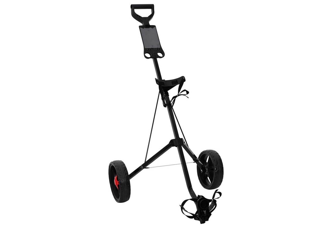 vidaXL Golftrolley Golf-Dolly Schwarz Eisen Klappbar, (1-St)
