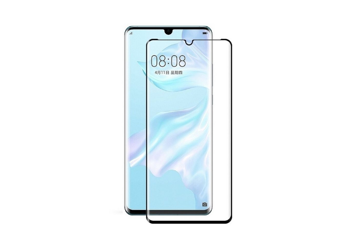 Protectorking Schutzfolie 1x 9H Panzerglas für Huawei P30 Pro FULL CURVED Displayschutz Schutzgl, (1-Stück), Displayschutzglas, Schutzglas Echtglas Tempered 9H Härte HD-KLAR Bild 3