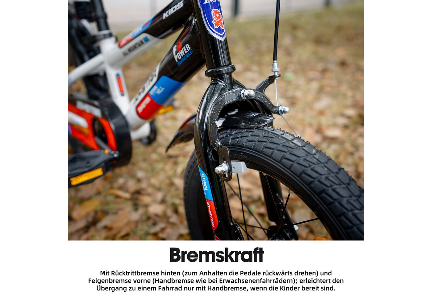 JOYSTAR Kinderfahrrad 12/14/16/20 Zoll Graffiti fahrrad für 3-10 jährige Jungen Mädchen, mit Stützrädern, Kotflügel, Fahrradklingel Bild 2