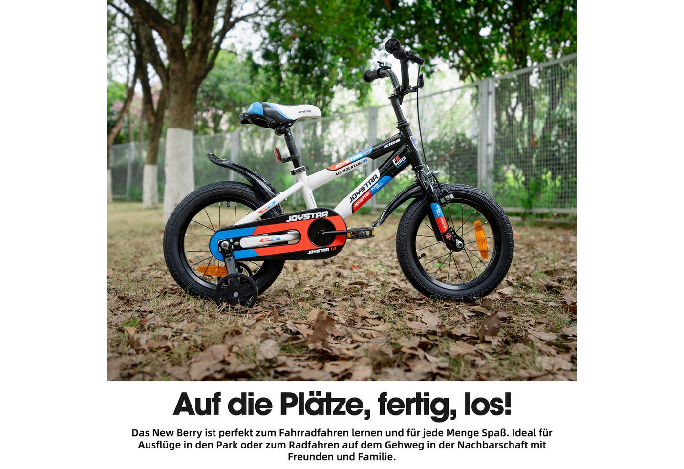 JOYSTAR Kinderfahrrad 12/14/16/20 Zoll Graffiti fahrrad für 3-10 jährige Jungen Mädchen, mit Stützrädern, Kotflügel, Fahrradklingel Bild 3