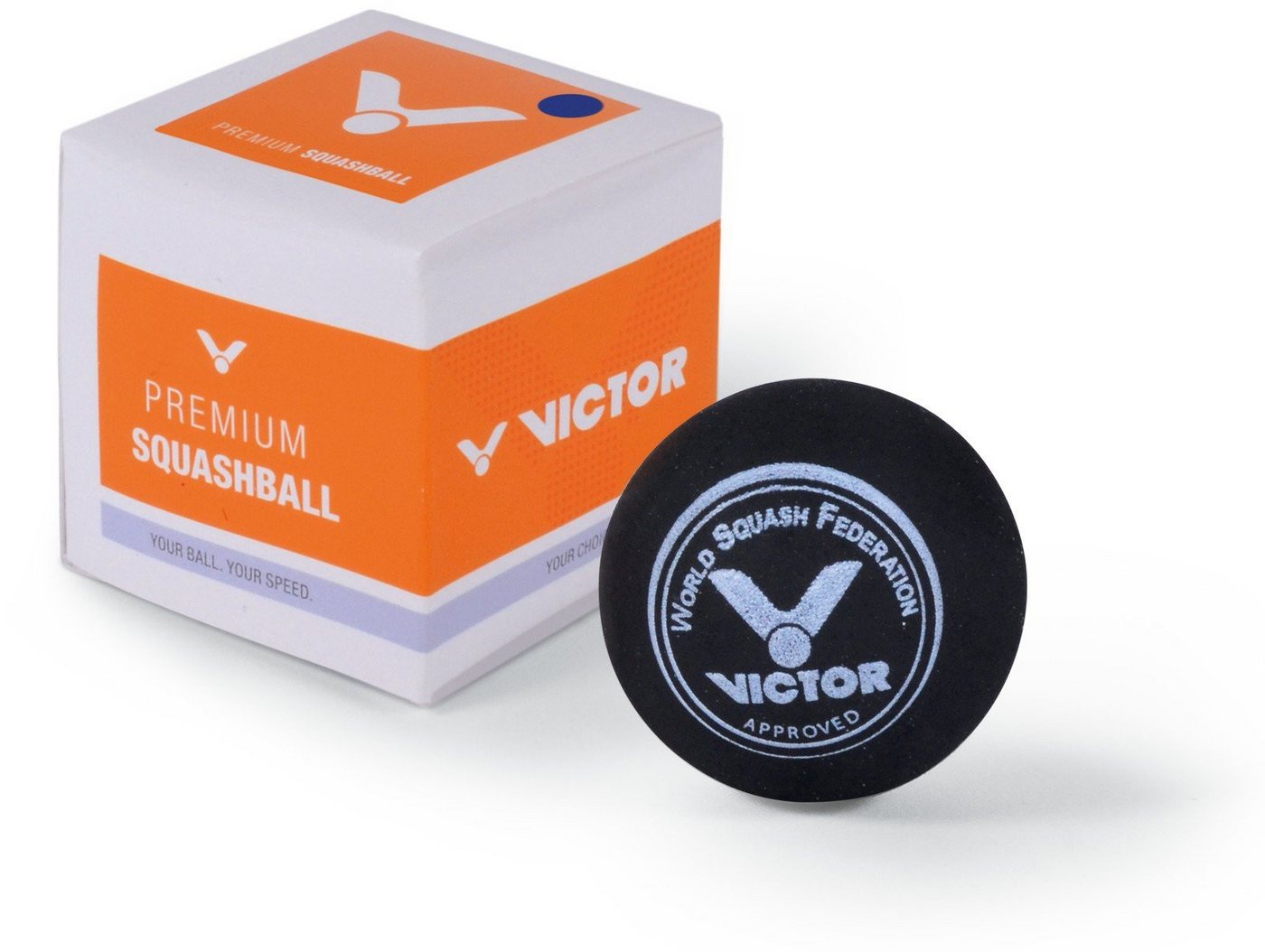 VICTOR Squashball (blauer Punkt, Speed schnell) schwarz - 1 Ball