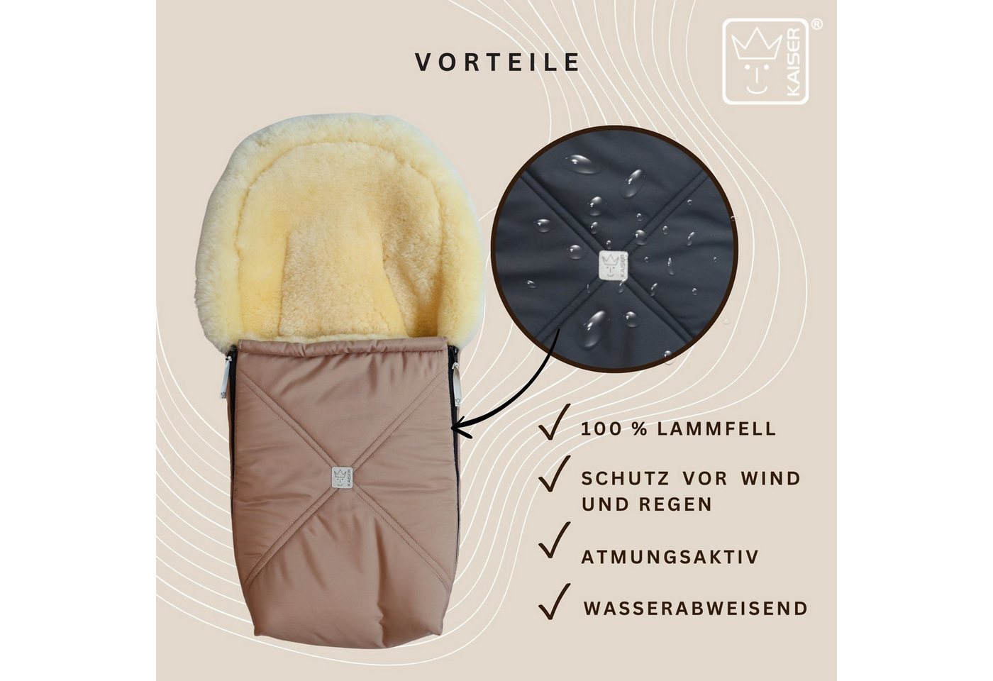 Kaiser Fußsack Emmy Lammfell Babyschalen Fußsack Bild 5