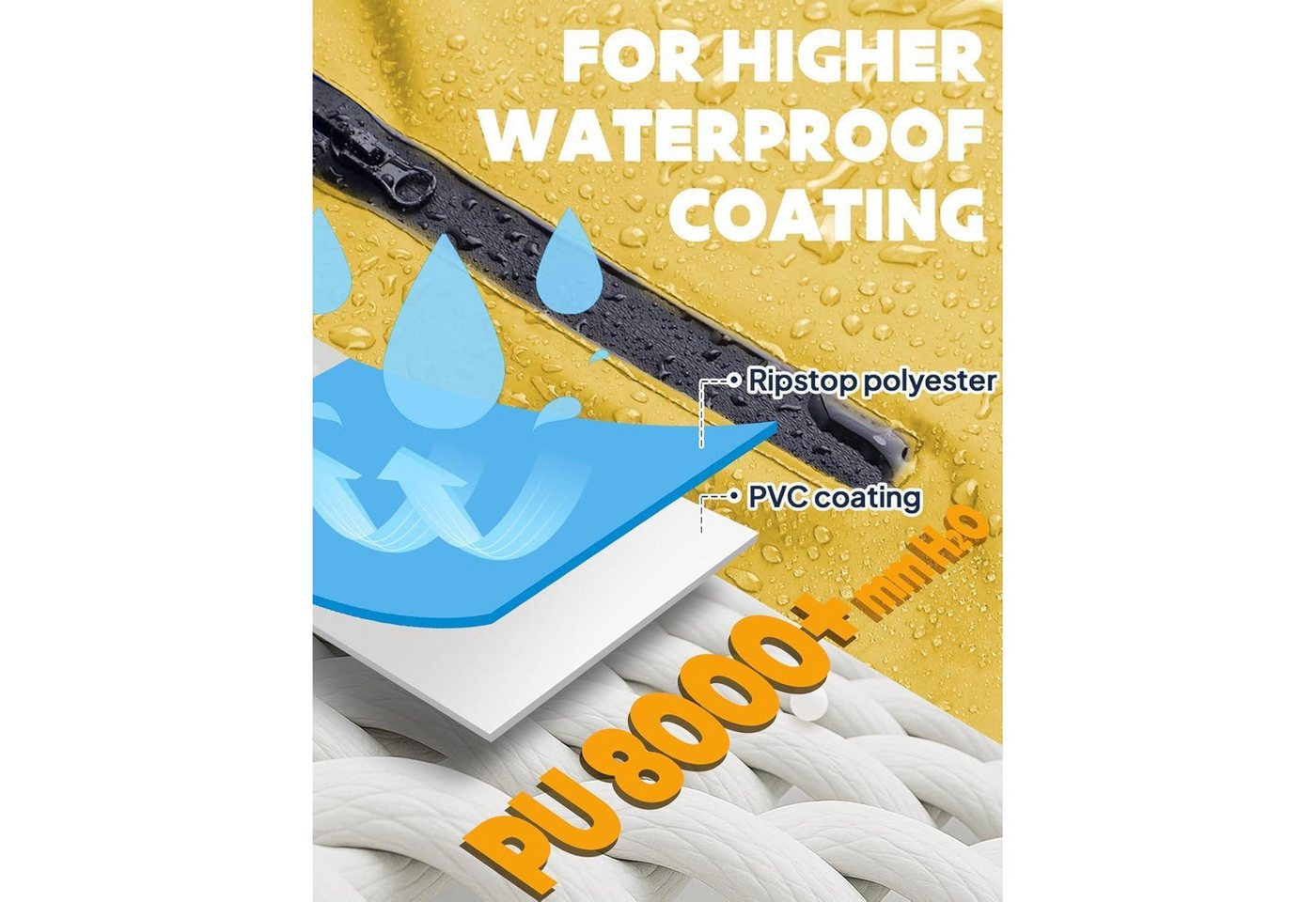 LuxusKollektion Campingstuhl Regenponcho Wasserdicht Fahrrad Kapuze Unisex Einheitsgröße Gelb Bild 4