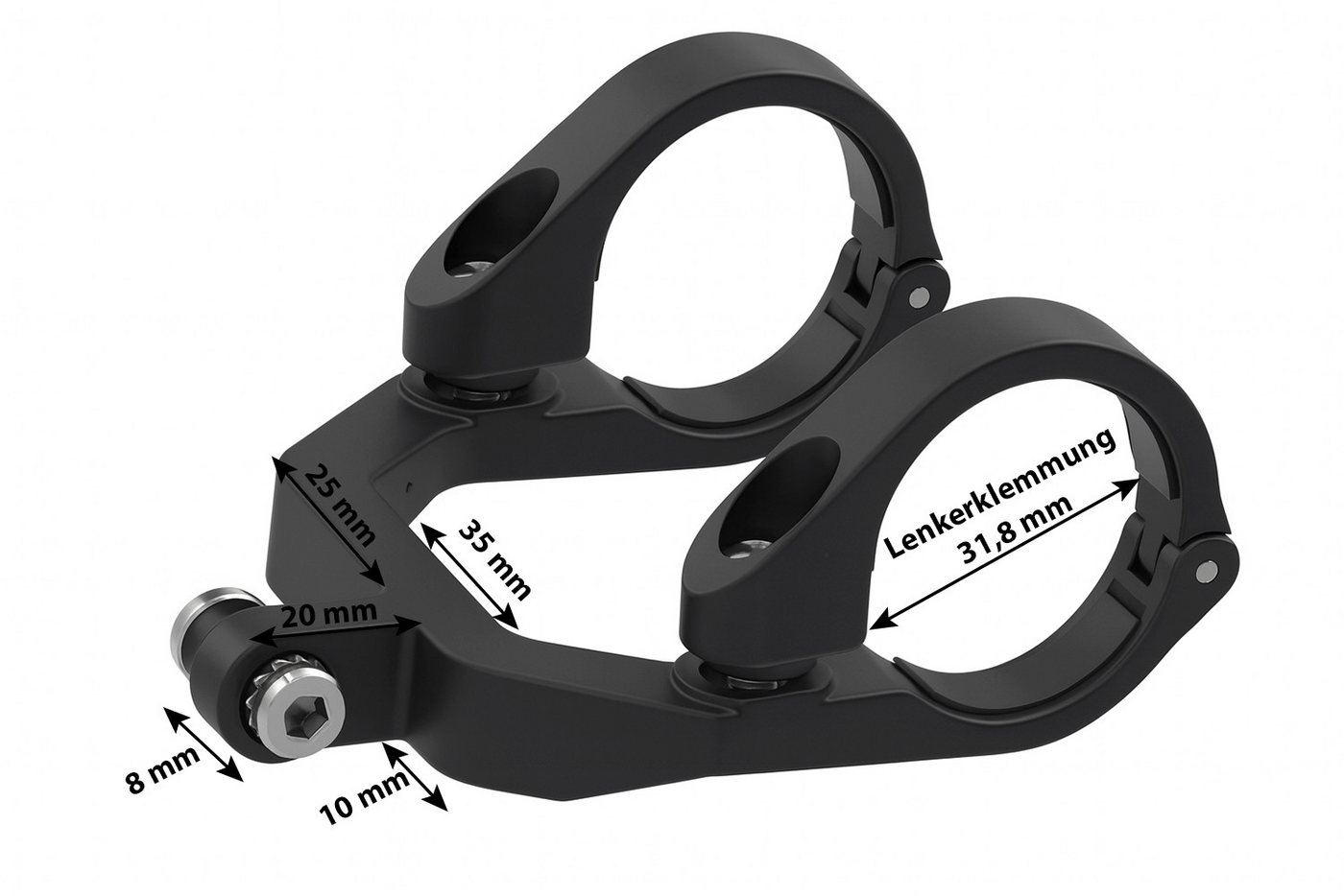 Büchel Fahrradhalter Lampen Halterung für Front Scheinwerfer Lenker 31,8mm Licht Halterung Bild 4