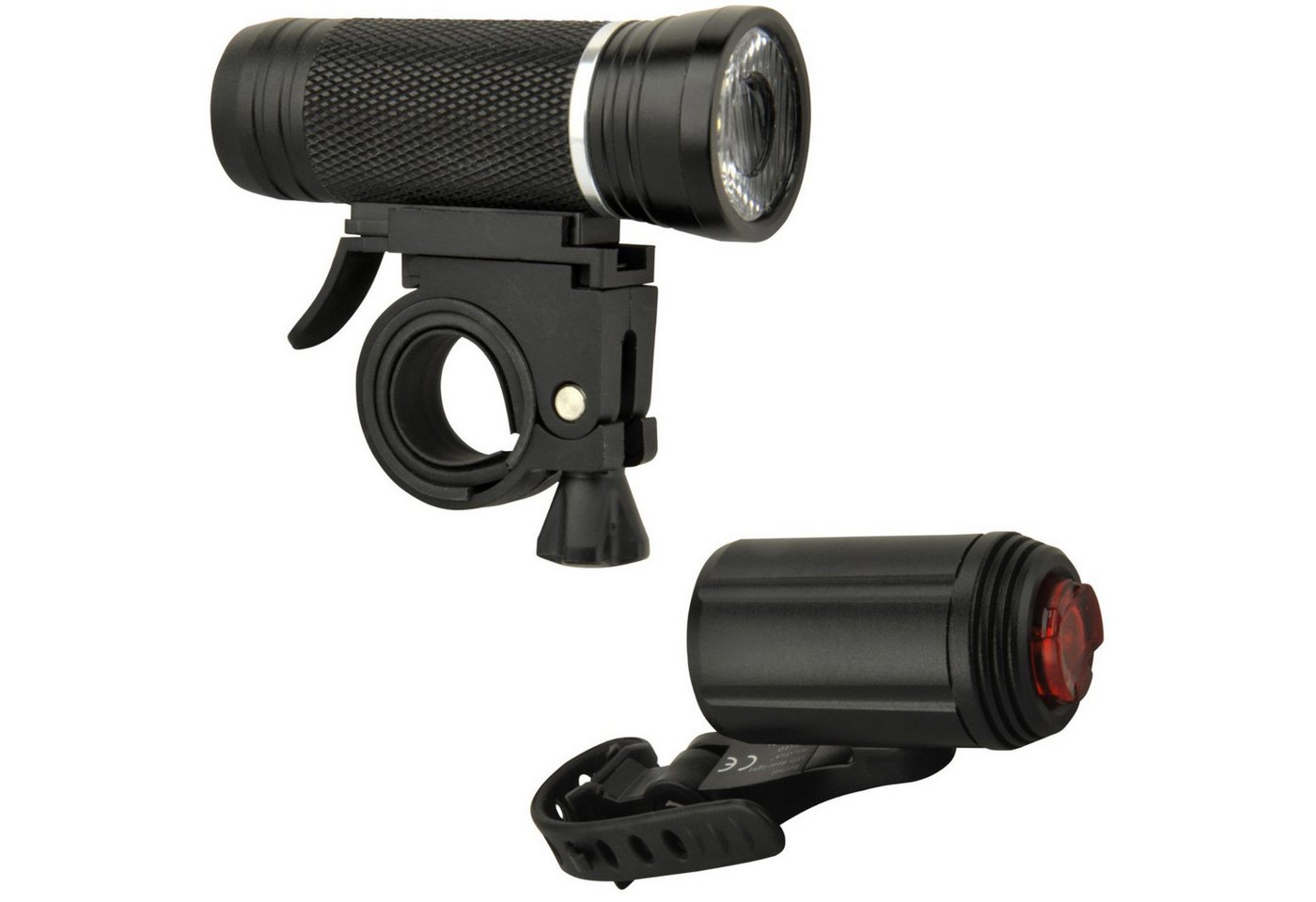 FISCHER Fahrrad Fahrradbeleuchtung LED Fahrrad-Licht Set ALU Beleuchtung 30 Lux, Frontlampe 30 15 Lux 2 Stufen Rücklicht StVZO zugelassen Halter Bild 3