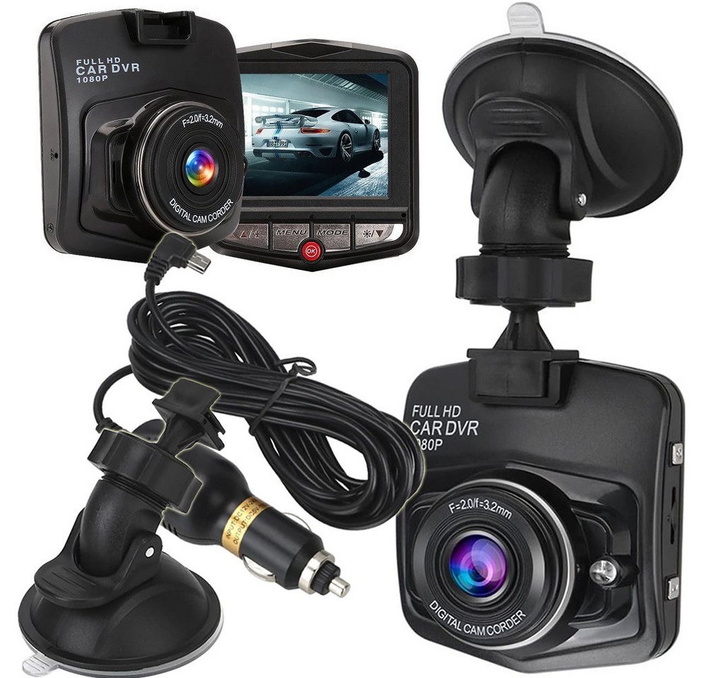 VERK GROUP Überwachungskamera Dashcam HD 1080P KFZ Auto Kamera Unfall Video Cam Carcam Nachtsicht Au