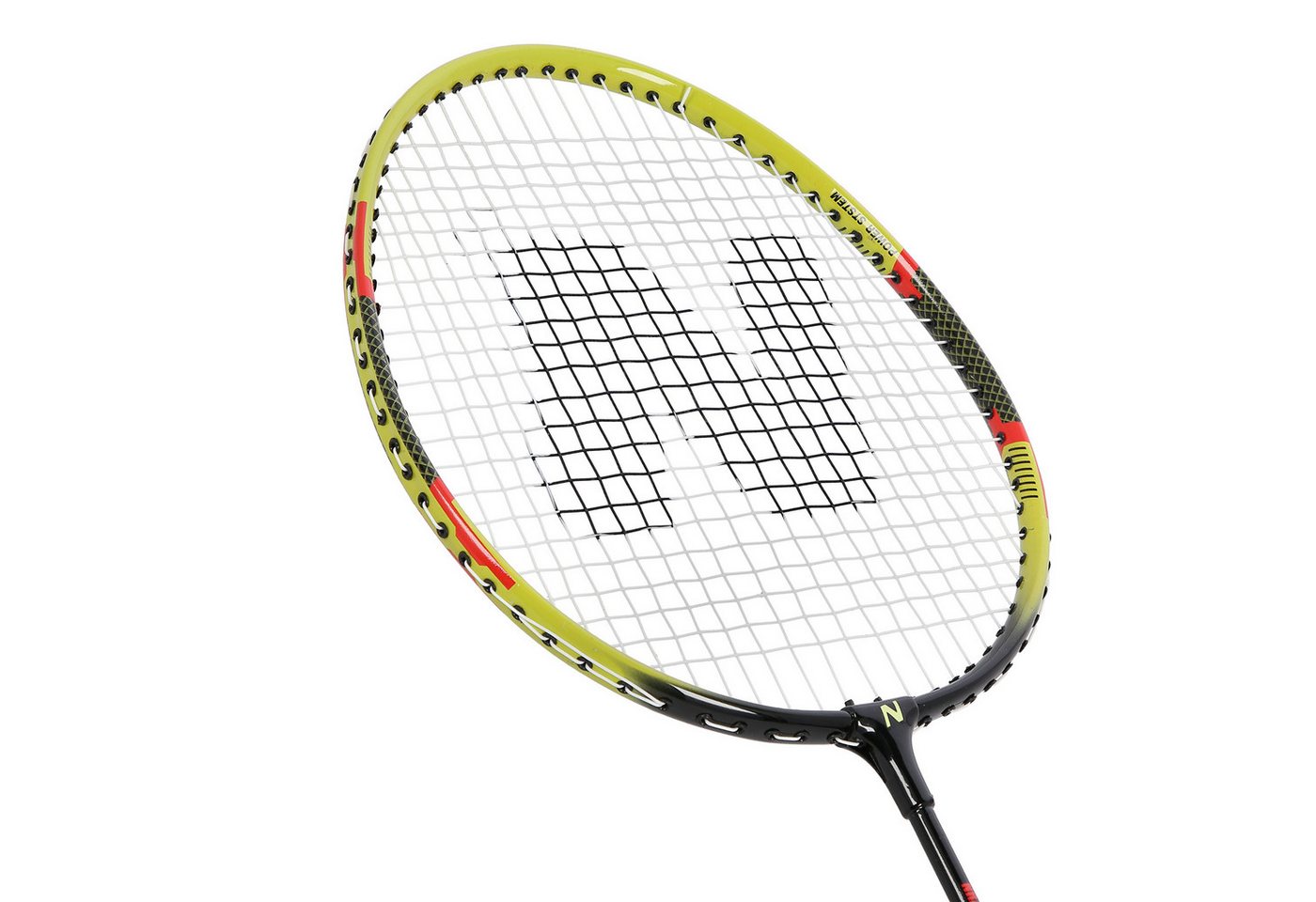 Nils Badmintonschläger Badmintonset 2 Schläger gelb + 3 x Federbälle, Federbälle mit Naturfedern und EVA-Basis + Schlägerhülle