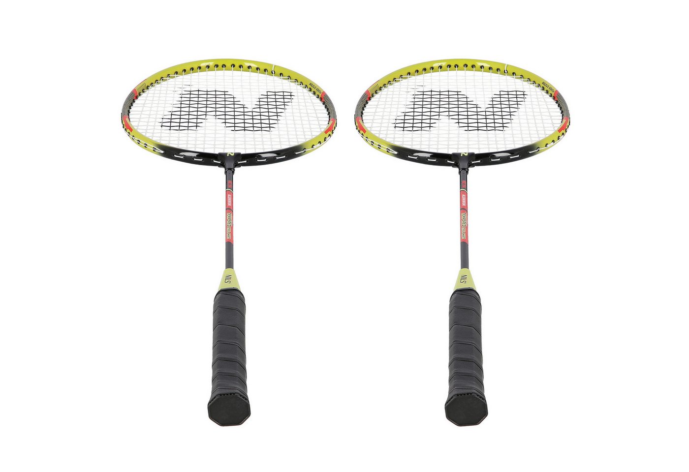 Nils Badmintonschläger Badmintonset 2 Schläger gelb + 3 x Federbälle, Federbälle mit Naturfedern und EVA-Basis + Schlägerhülle Bild 3