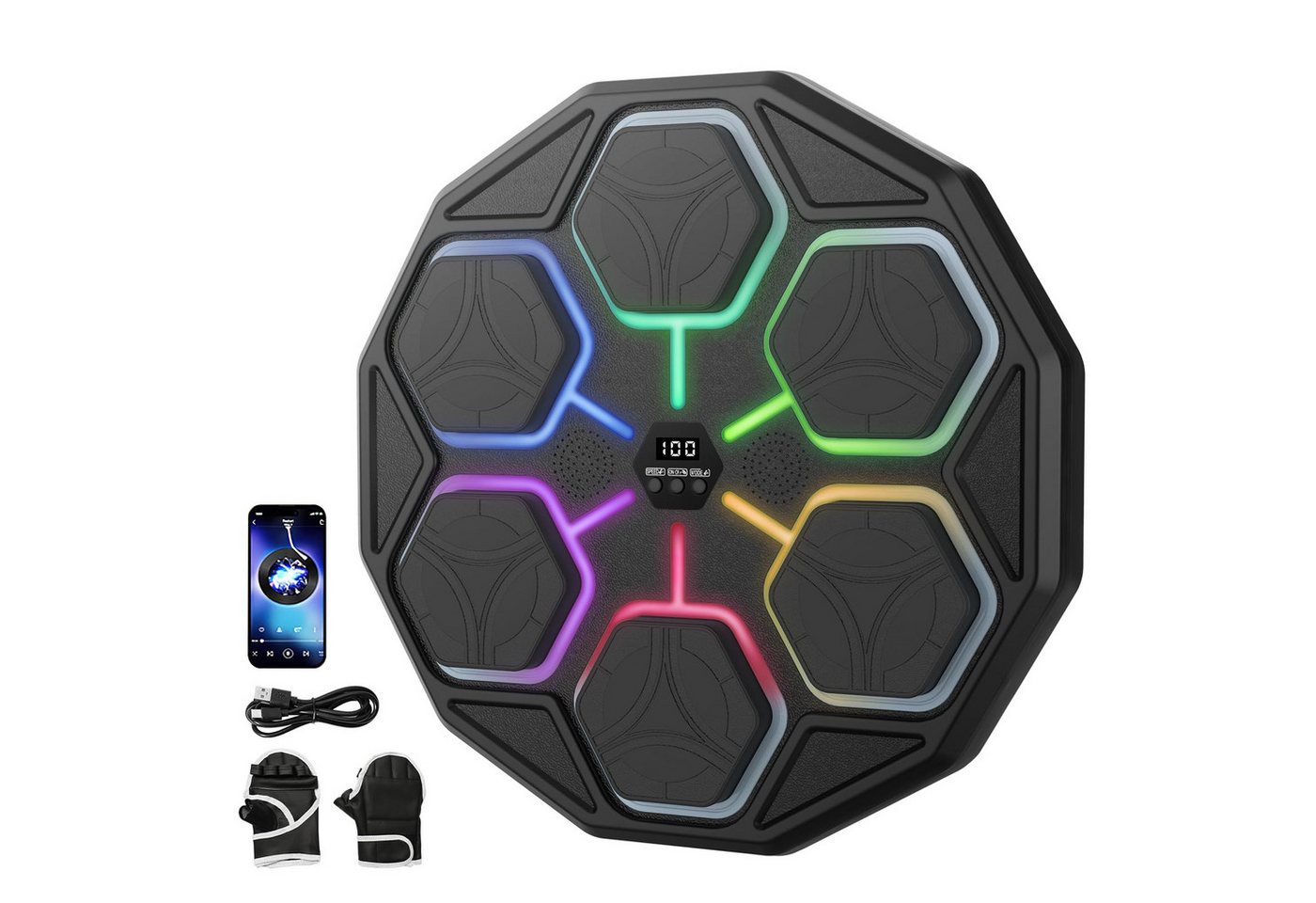 AIBISTAR Boxmaschine Musik Boxmaschine Boxing Machine, Bluetooth, 11 Stufen, 3 Modi, LED, Ideal für Fitness, Abnehmen & Stressabbau Bild 4