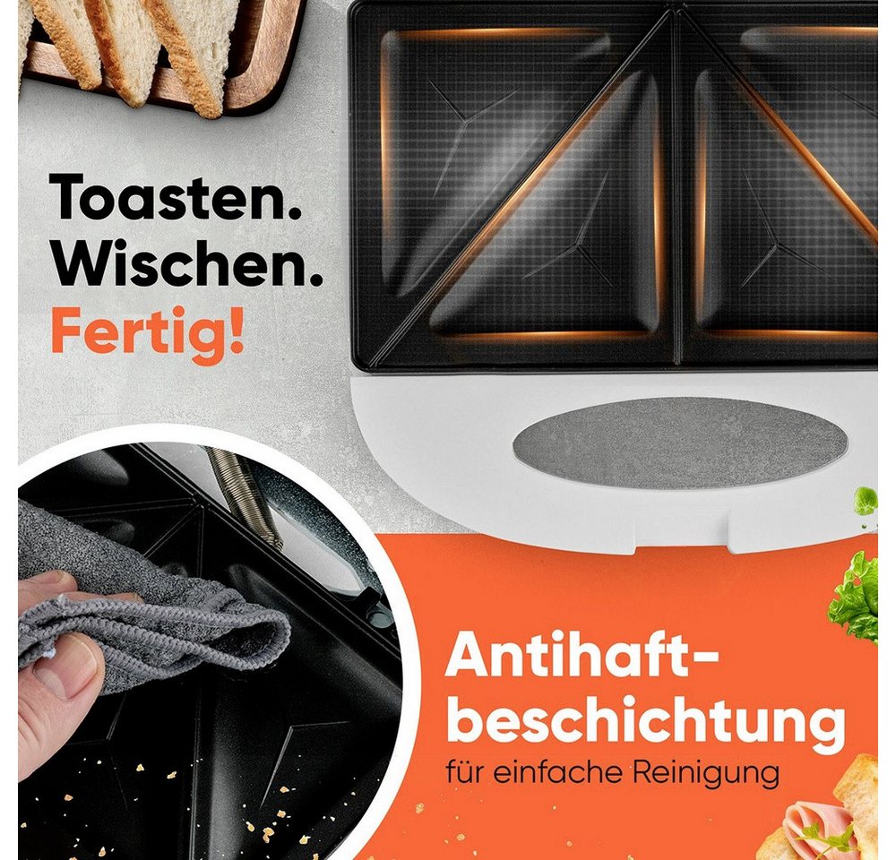 CLATRONIC Sandwichmaker Clatronic ST 3813 Sandwich-Toaster Automatische Temperaturanpassung, A, 820.00 W Bild 3