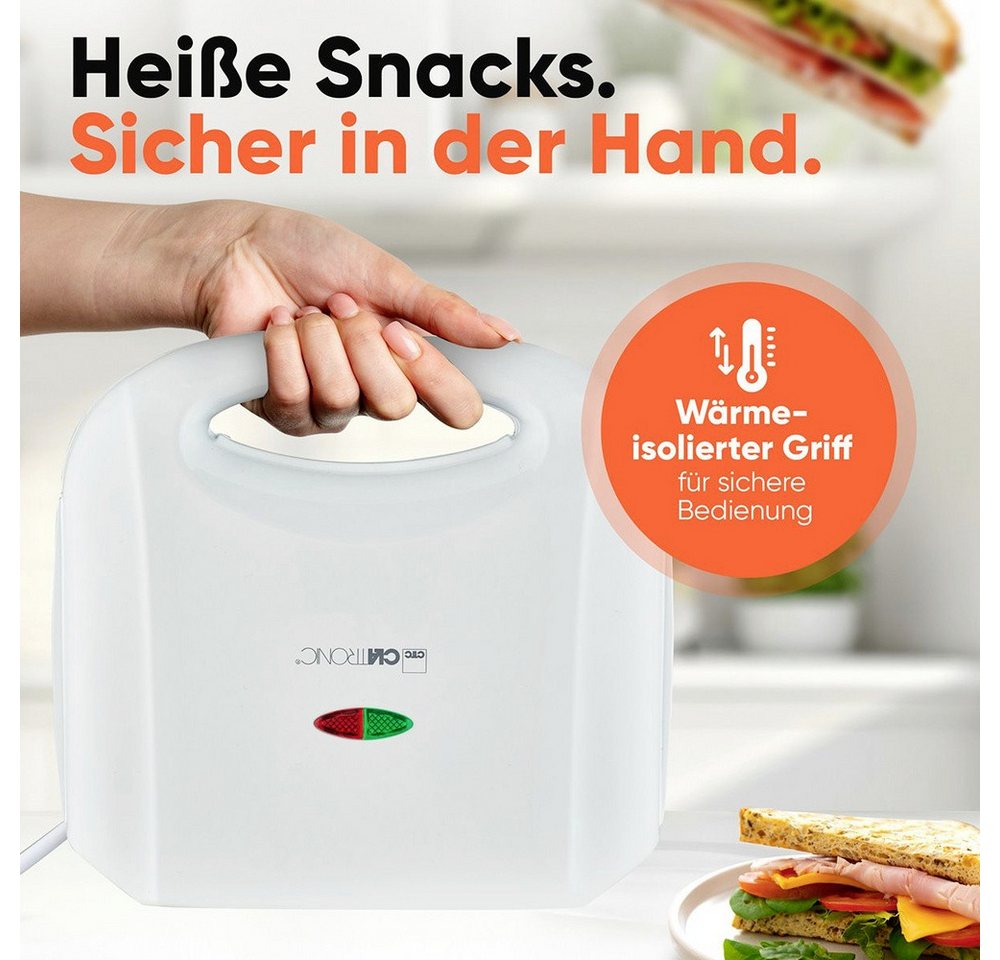 CLATRONIC Sandwichmaker Clatronic ST 3813 Sandwich-Toaster Automatische Temperaturanpassung, A, 820.00 W Bild 4