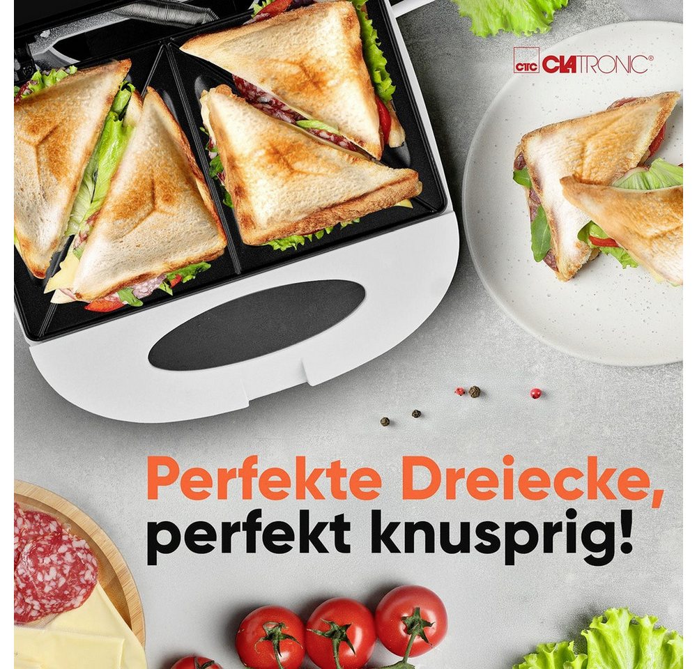 CLATRONIC Sandwichmaker Clatronic ST 3813 Sandwich-Toaster Automatische Temperaturanpassung, A, 820.00 W Bild 5