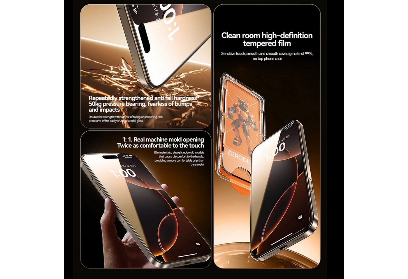 Cadorabo Schutzfolie für Apple iPhone 17 PRO MAX Schutzfolie, (1-St), Schutzfolie Panzer Folie Displayschutz Schutzglas HD Tempered Glas Bild 4