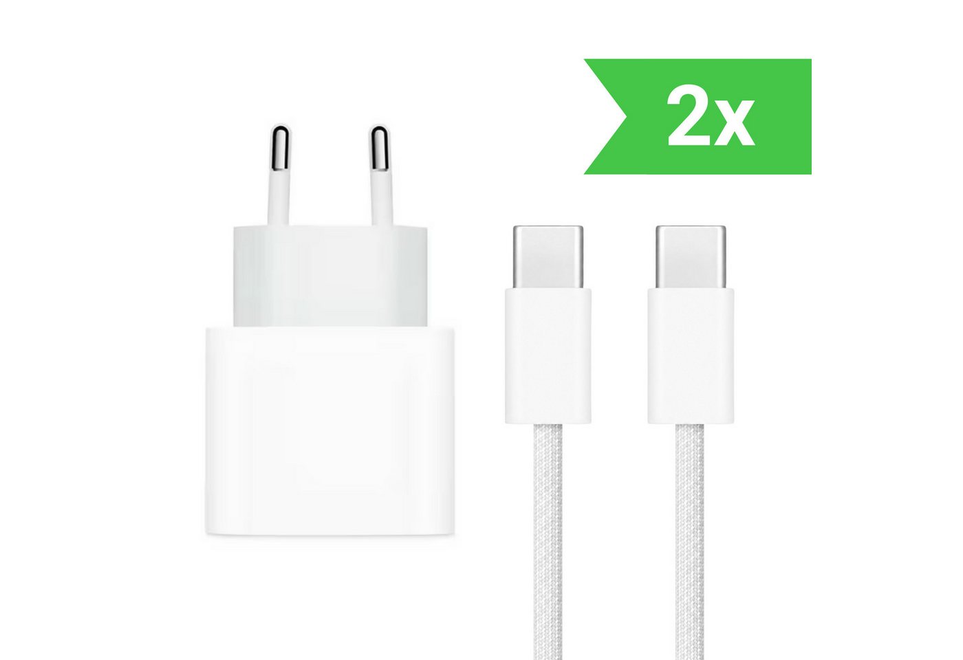 PlugUp Ladegerät mit iPhone USB-C Ladekabel iPhone 15 16 17 Pro Max Air Plus USB-Ladegerät (2220 mA, Set, 2-tlg., 2-teiliges Set, 20W USB-C Schnellladegerät für iPhone 15 16 17 Pro Max Air Mini Plus) Bild 3