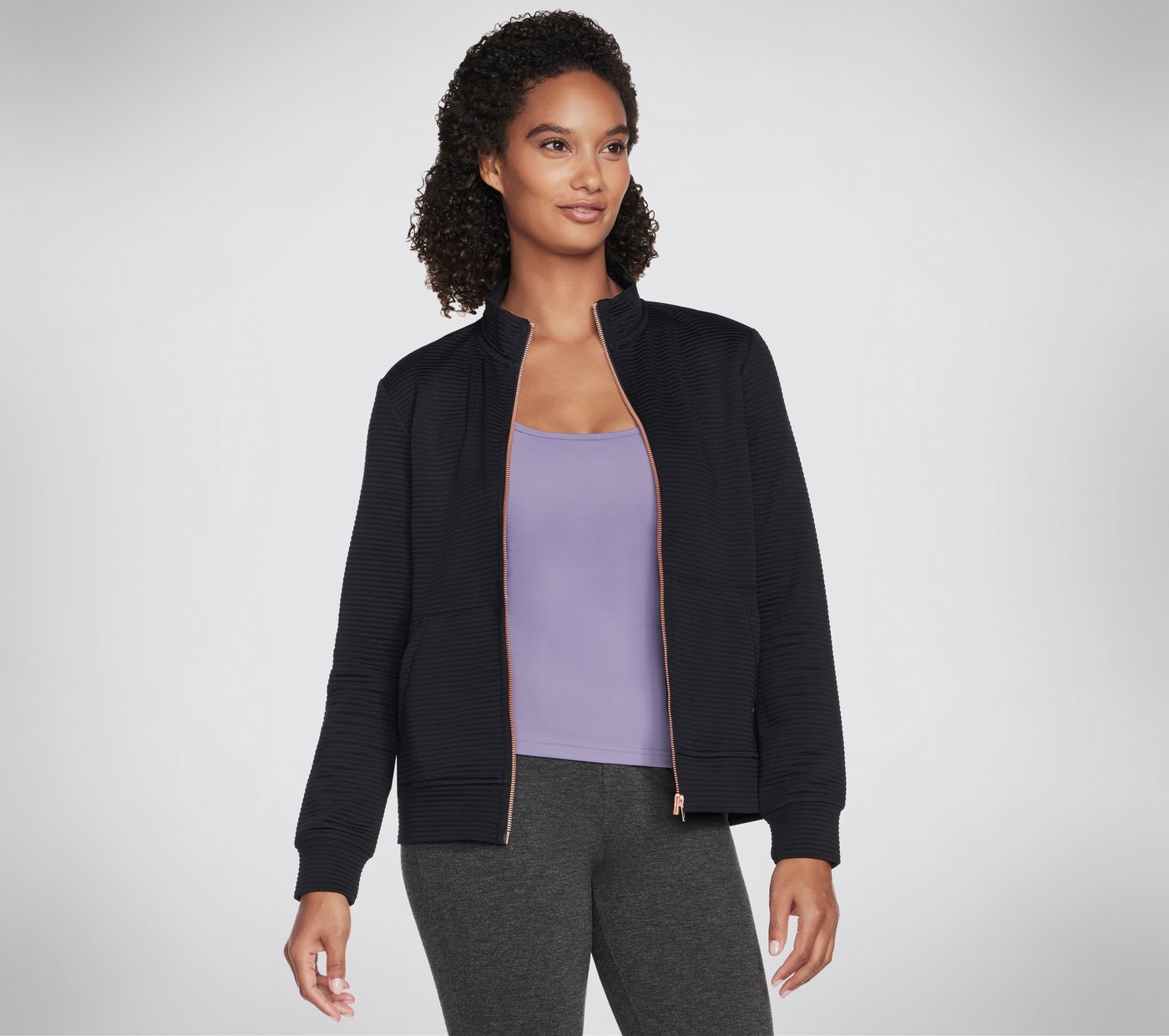 Skechers Trainingsjacke Women's Jacket Skech-Sweats™ Soft-Fleece, Stehkragen, Geteilte Kängurutasche Bild 3