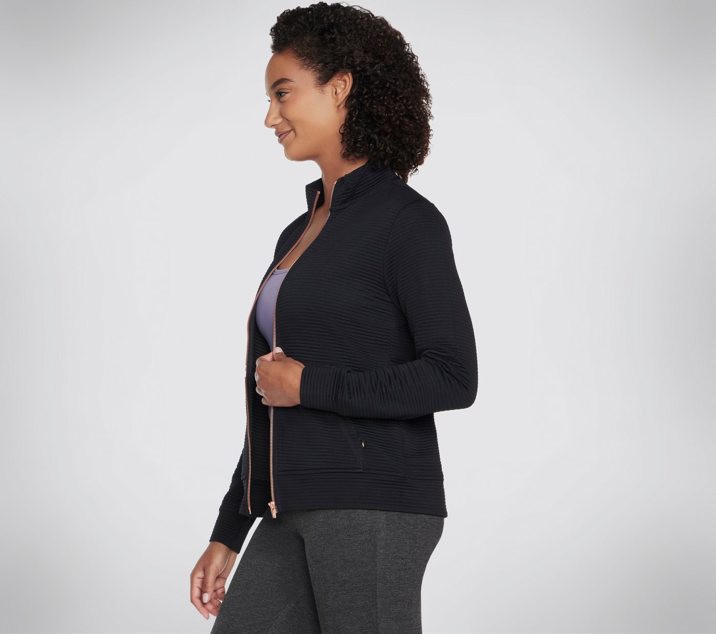 Skechers Trainingsjacke Women's Jacket Skech-Sweats™ Soft-Fleece, Stehkragen, Geteilte Kängurutasche Bild 4