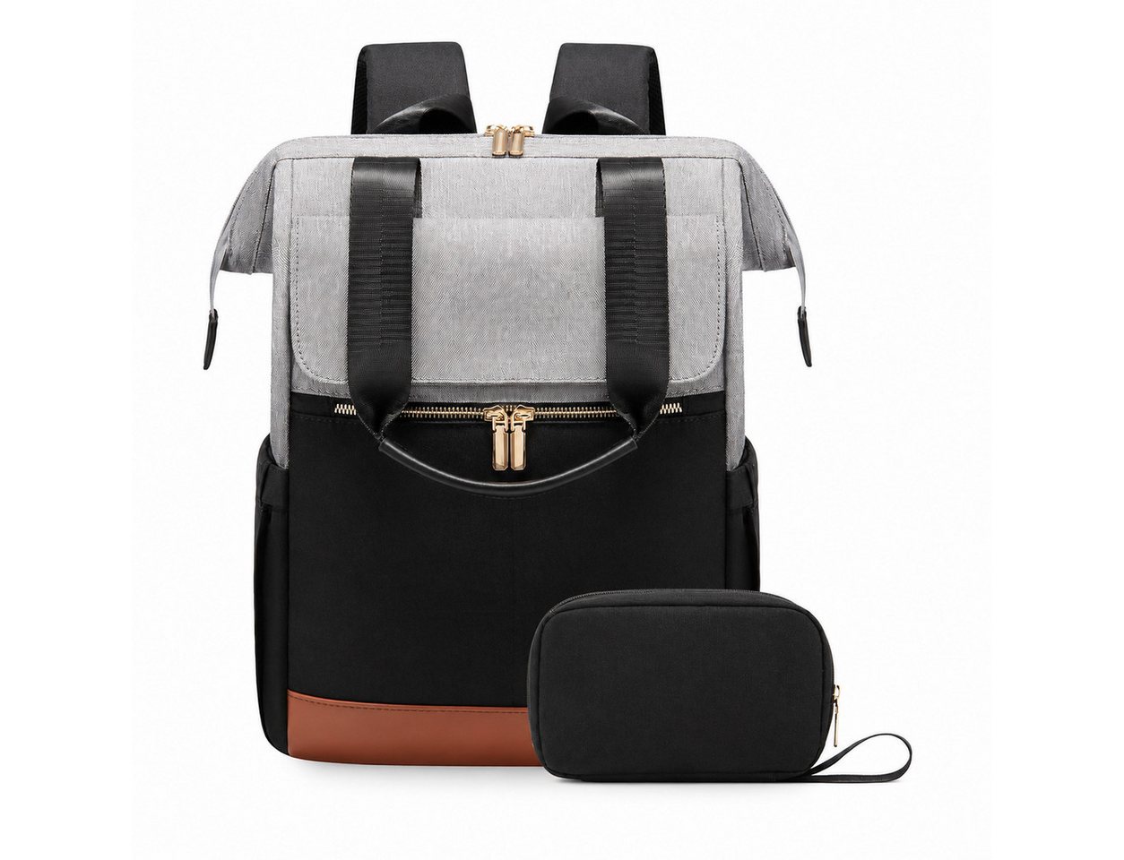 ibettertec Rucksack 2in1 Rucksack Damen Herren mit Laptopfach 15,6 Zoll & Kosmetiktasche (Geräumiger Business Rucksack, mit Organizer, Trolley-Gurt und separater Tasche), für Alltag, Büro und Reisen Bild 5