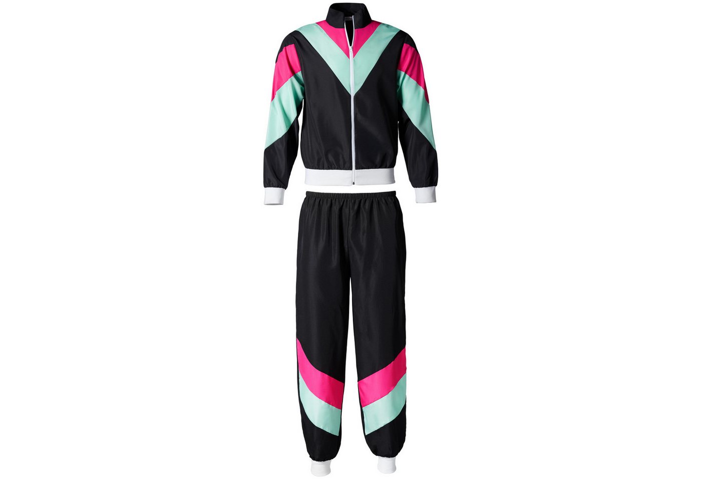 dressforfun Kostüm Retro-Trainingsanzug, auch 80er-/90er-Jahre-Jogginganzug, Gr. XXL, in der Farbe schwarz, Aus robustem Polyester für langlebigen Spaß Bild 2