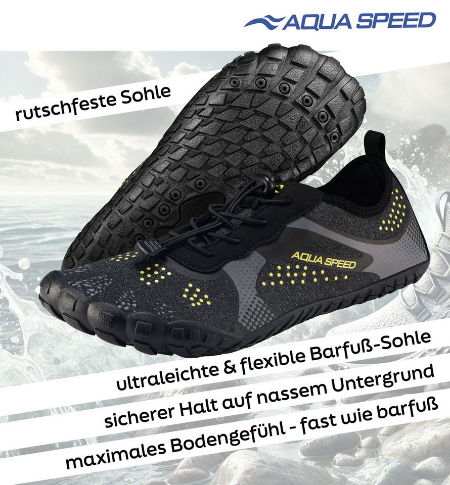 Aqua Speed Nautilus Schwimmschuhe Gr. 43 – Graphite mit Mikrofaserhandtuch Wasserschuh (Strandschuhe mit angenehmer Polsterung – barfußtauglich & kompakt) Bleibt formstabil & frisch – auch bei täglichem Einsatz Bild 3