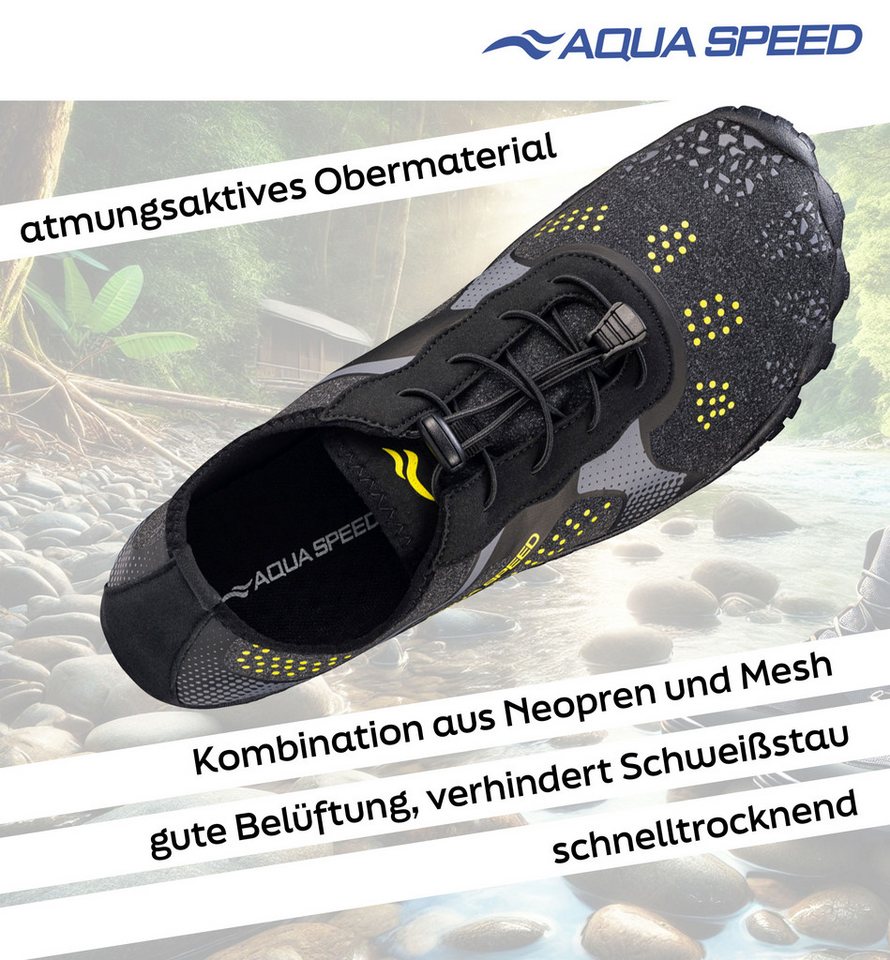 Aqua Speed Nautilus Schwimmschuhe Gr. 43 – Graphite mit Mikrofaserhandtuch Wasserschuh (Strandschuhe mit angenehmer Polsterung – barfußtauglich & kompakt) Bleibt formstabil & frisch – auch bei täglichem Einsatz Bild 4