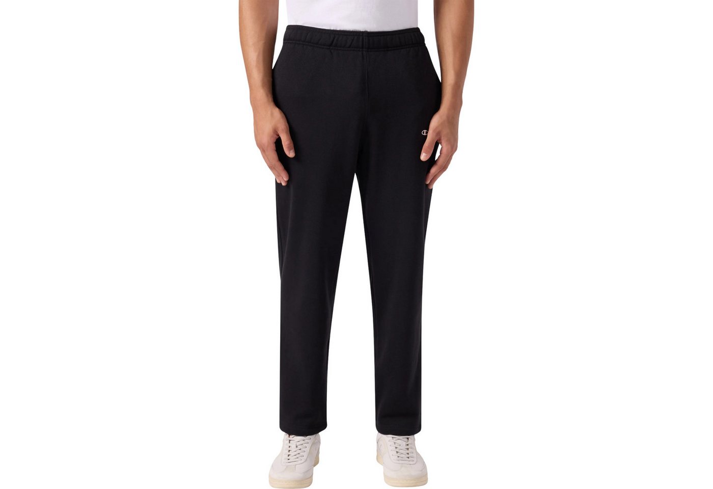 Champion Trainingshose Icons Herren Fleece-Hose mit geradem Saum Schwarz Bild 3