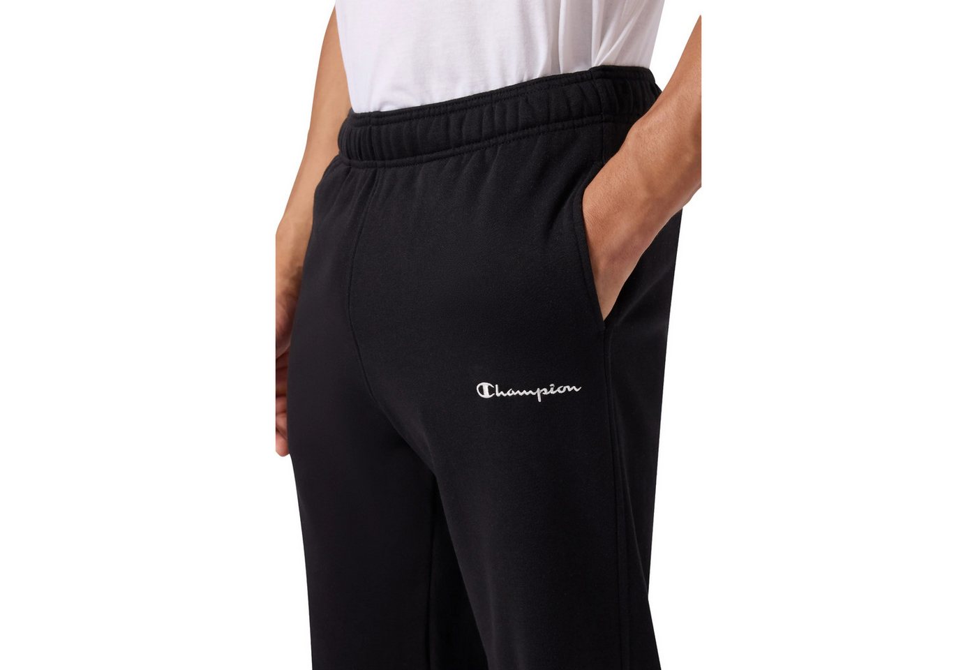 Champion Trainingshose Icons Herren Fleece-Hose mit geradem Saum Schwarz Bild 4