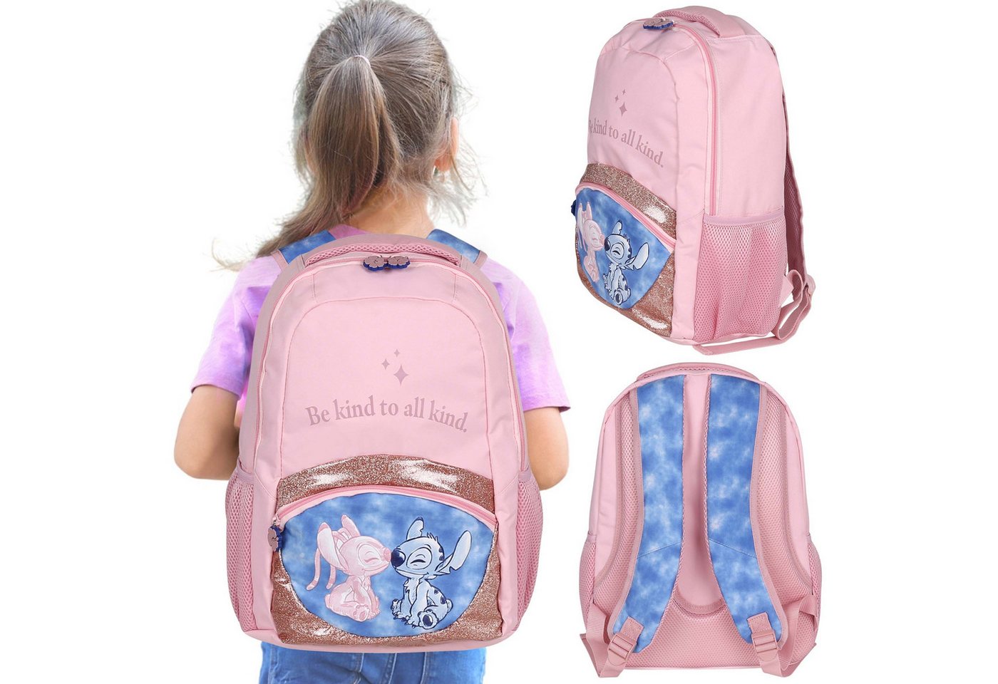 Disney Schulrucksack DISNEY Stitch Schulrucksack für Mädchen, mit Laptopfach, 41x30x15cm Bild 2