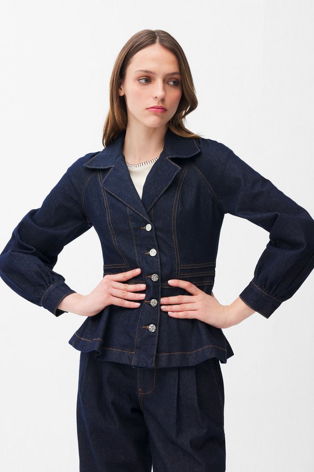 adL Outdoorjacke Denim-Jacke mit Ziernähten Bild 3