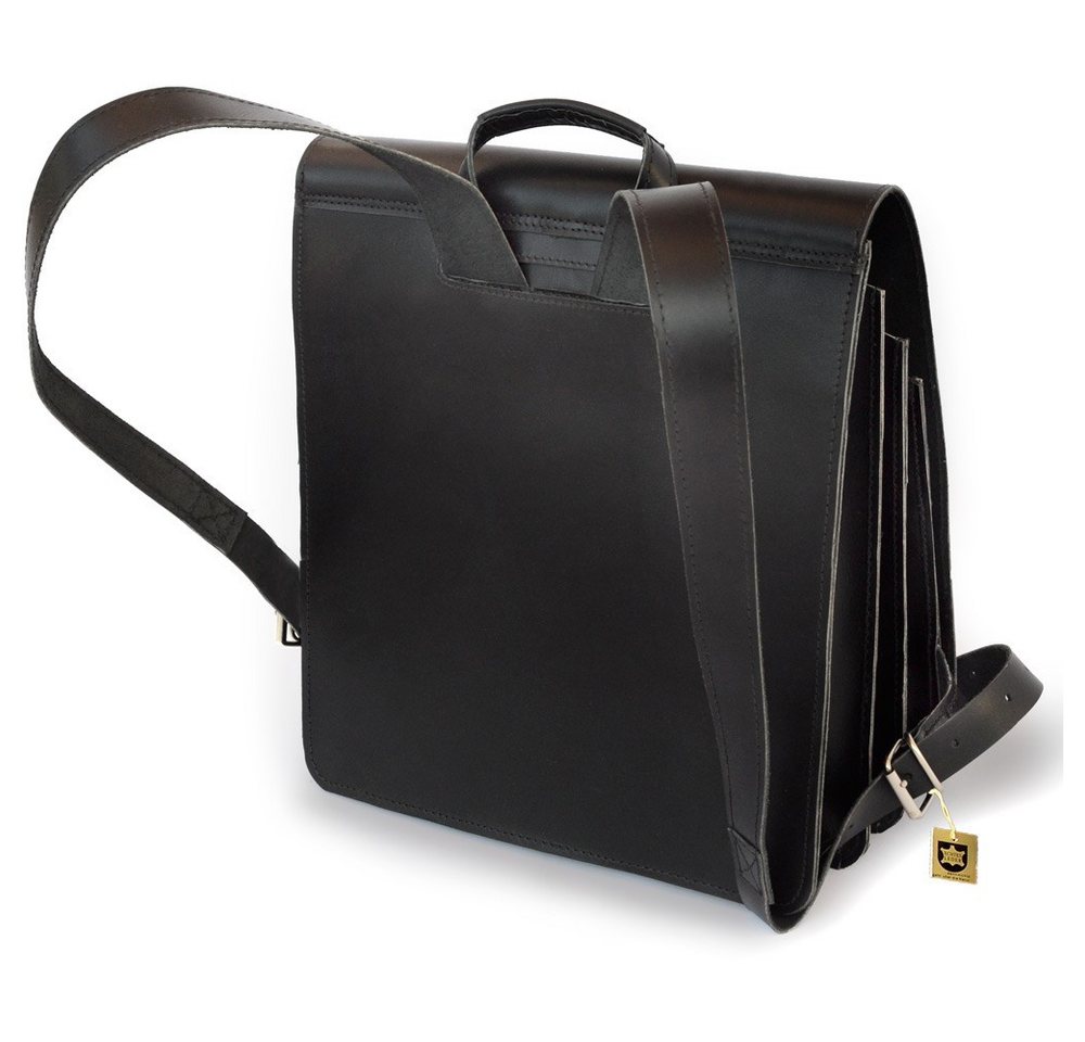 Jahn-Tasche Schulrucksack Großer Lederrucksack, Lehrer-Rucksack XL Leder Schwarz Jahn-Tasche 670