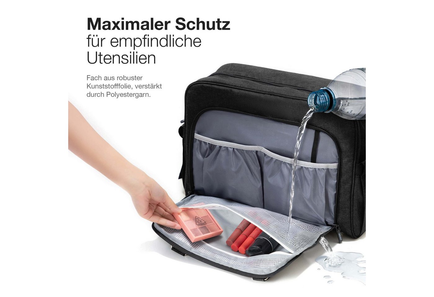 Daliya® Wickeltasche ALPINO PURE Tasche mit praktischen Funktionen, inkl. Wickelunterlage (3-tlg., Schulterriemen mit Karabiner, gepolsterte Wickelunterlage, Wickeltasche), Wickeltasche mit 17 Fächern, Thermo-Fächern und Trolley-Funktion Bild 4