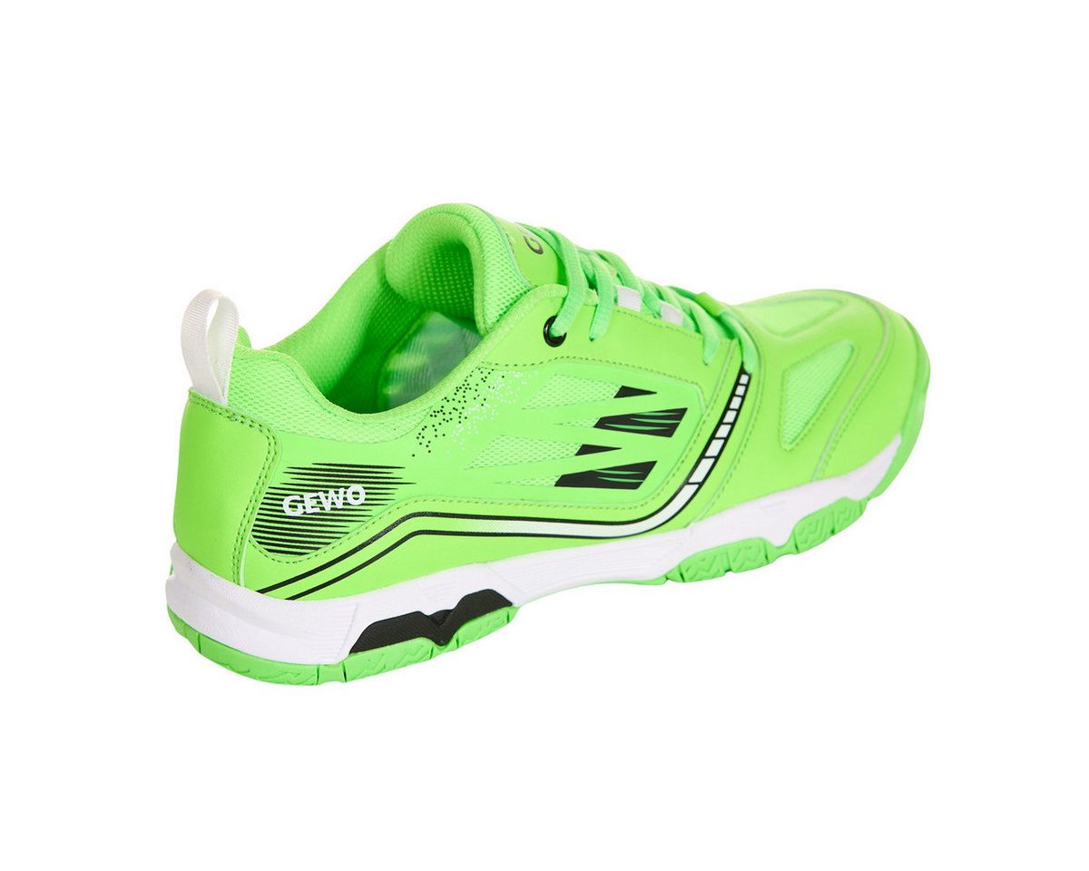 Gewo Tischtennis Schuh Flex Force Pro, Indoor Hallenschuh, lime-schwarz Trainingsschuh Tischtennis Schuhe Herren Damen