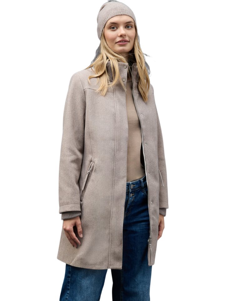 STREET ONE Outdoorjacke grau,Outdoor,Polyester,Unifarben,Stehkragen,Lang,Regular Fit Bild 2