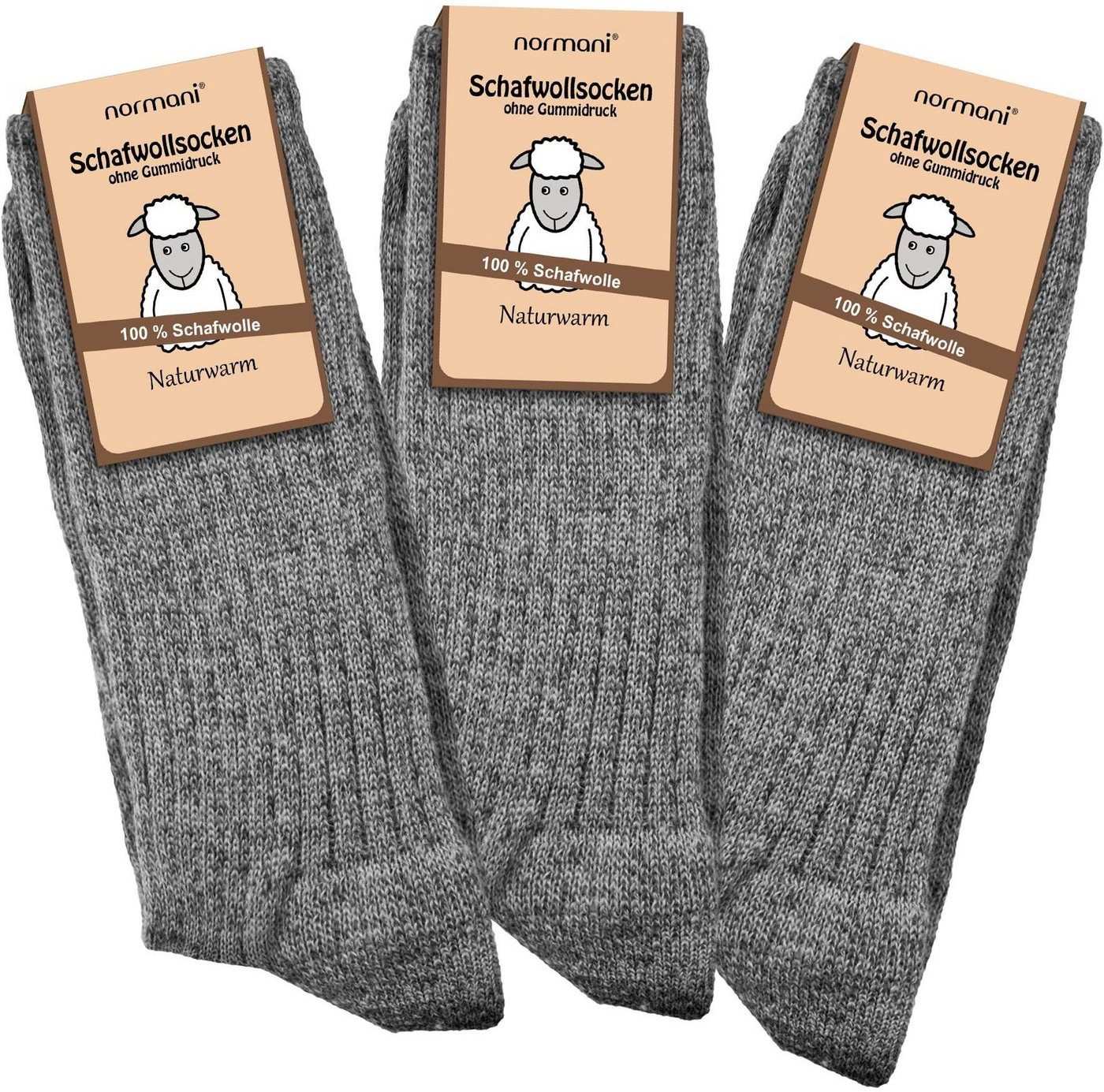normani Thermosocken 3 Paar Schafwollsocken (Set, 3 Paar) wärmend und atmungsaktiv
