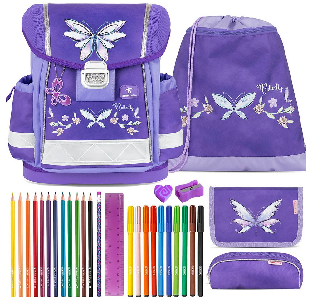 Belmil Schulranzen Set Classy 10-teilig 2026 Mädchen Starlight Wings Butterfly