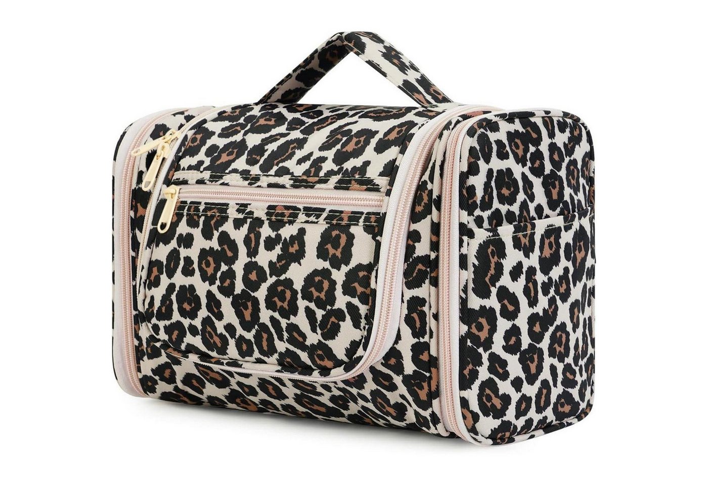 LuxusKollektion Kulturbeutel Kulturtasche Groß Waschbeutel Herren Damen Camping Reisen Rosa Leopard Bild 3