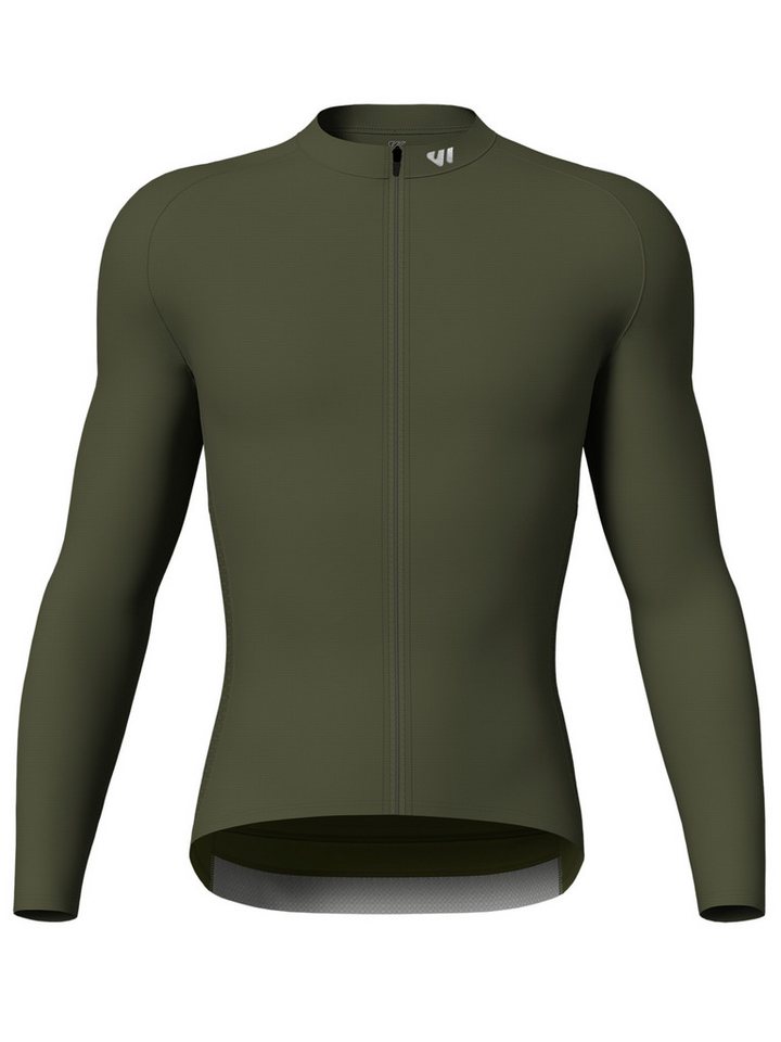 Wulibike Radtrikot Herren Langarm Comfort-Fit, 4 Taschen & Mesh, Olivgrün (1-tlg) atmungsaktiv, feuchtigkeitsableitend und schnelltrocknend Bild 4