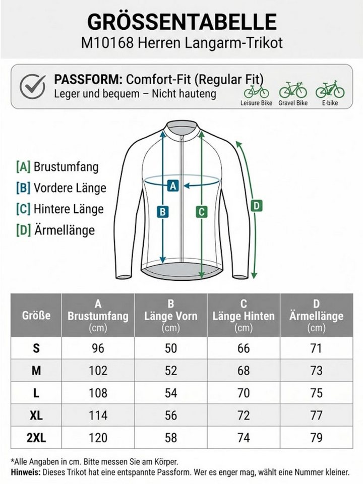 Wulibike Radtrikot Herren Langarm Comfort-Fit, 4 Taschen & Mesh, Olivgrün (1-tlg) atmungsaktiv, feuchtigkeitsableitend und schnelltrocknend Bild 5