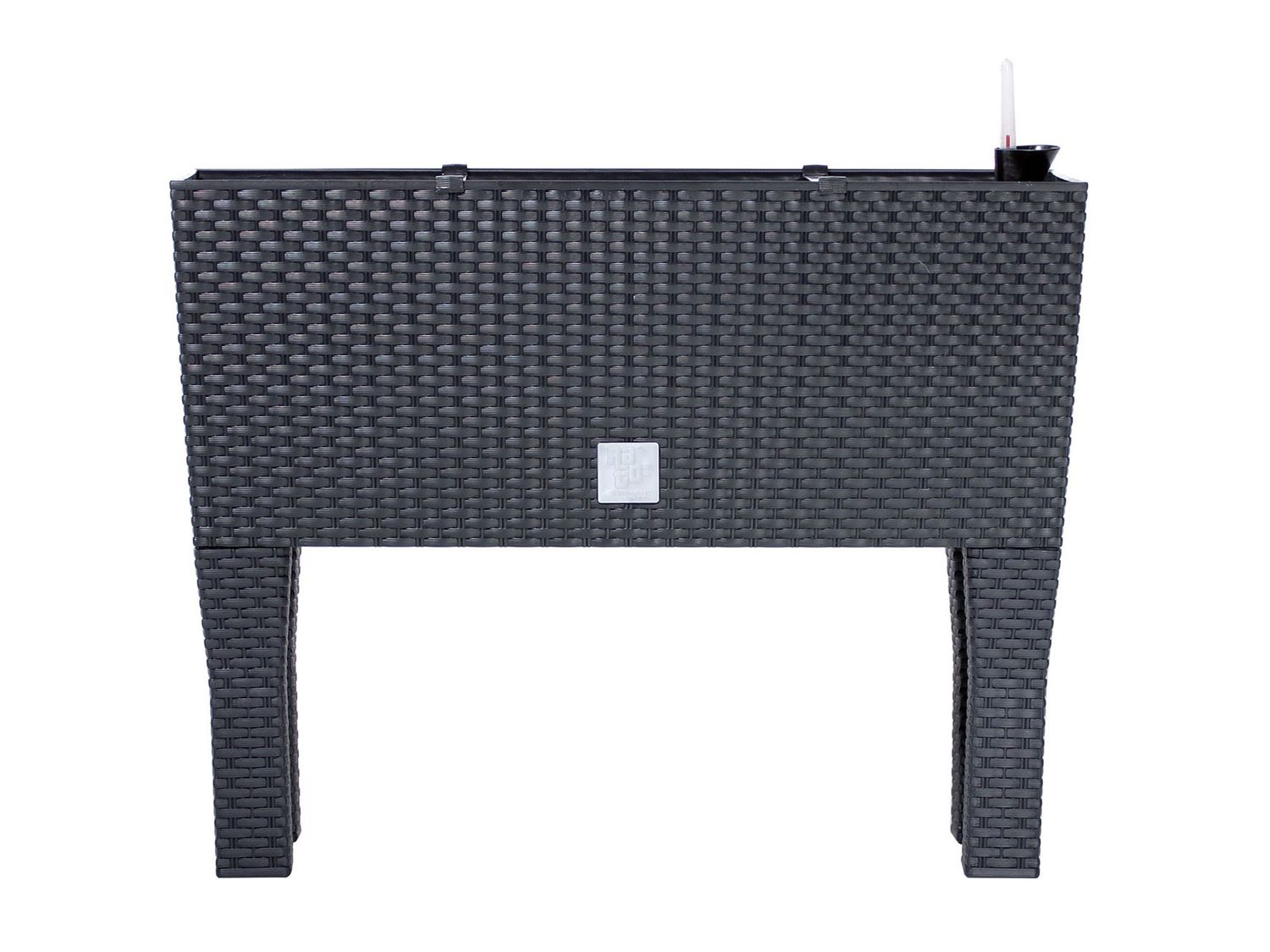 PROSPERPLAST Blumenkasten mit Bewässerungseinsatz in Rattan-Optik ""Rato Case High"" (anthrazit, B 80 x H 62 x T 33 cm)