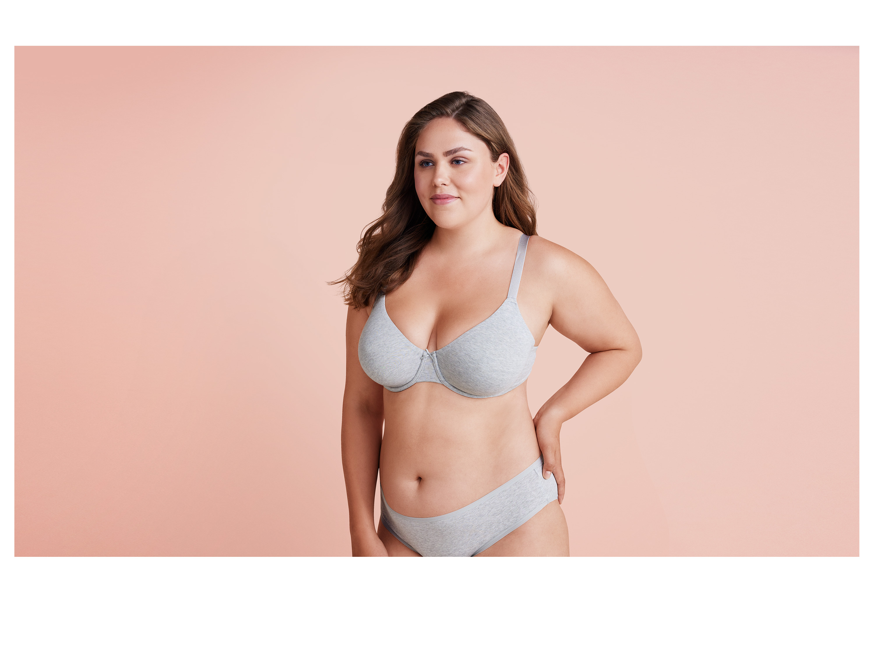 ESMARA® Damen Bügel BH gemouldet, 2 Stück (hellgrau/weiß, 90E)