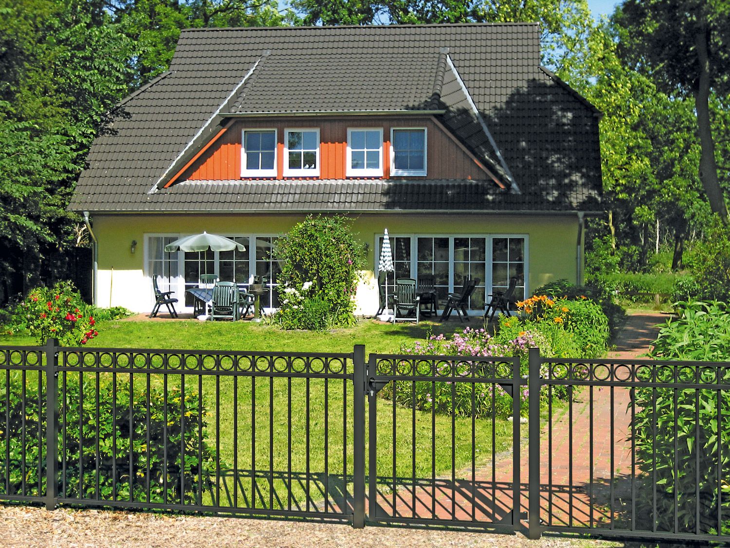 ALBERTS Zaun-Grundset Circle, zum Einbetonieren (anthrazit, 100 cm)