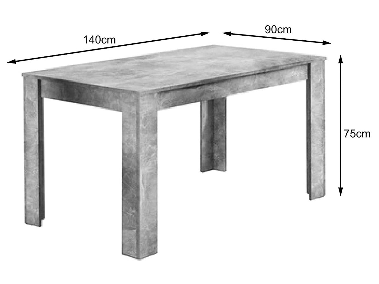 BYLIVING Esstisch Nepal (Beton, 140x80cm) Bild 3