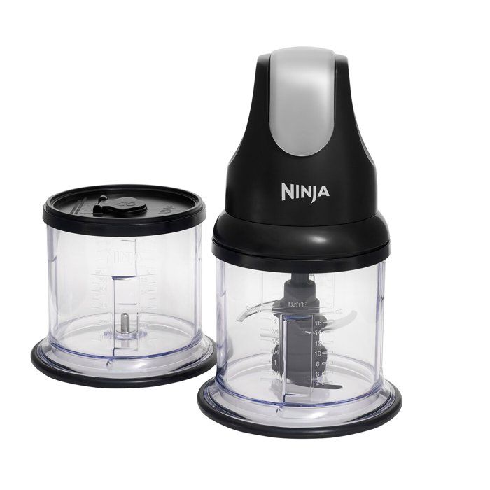 Elektrischer Zerkleinerer - Ninja - Express Chop - Nj1002eubk - Mini-zerkleinerer Und Kompakter Mixer - 200 W - 2 Schüsseln Mit 500 Ml