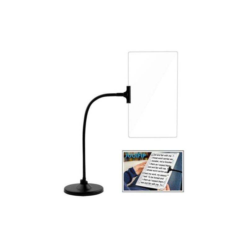 Sabir 4x Vergrößerungsglas Mit Ständer, 215 X 135 X 1,5 Mm, Flexibler Schwanenhals, Ganzseitige Vergrößerung, Große Vergrößerung, Ideal Zum Lesen, Für Senioren, Sehbehinderte Und Menschen Mit Altersbe