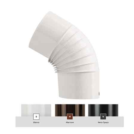 Emalliertes 45° Bogen 'classic' Ø 80 Mm - Farbe Weiß