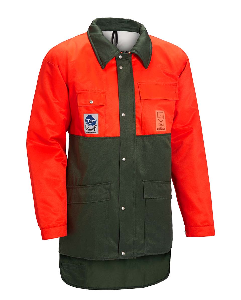 Kox - Novotex-isomat Schnittschutzjacke Mit Bauchschutz Signalorange/grün Größe 62/64